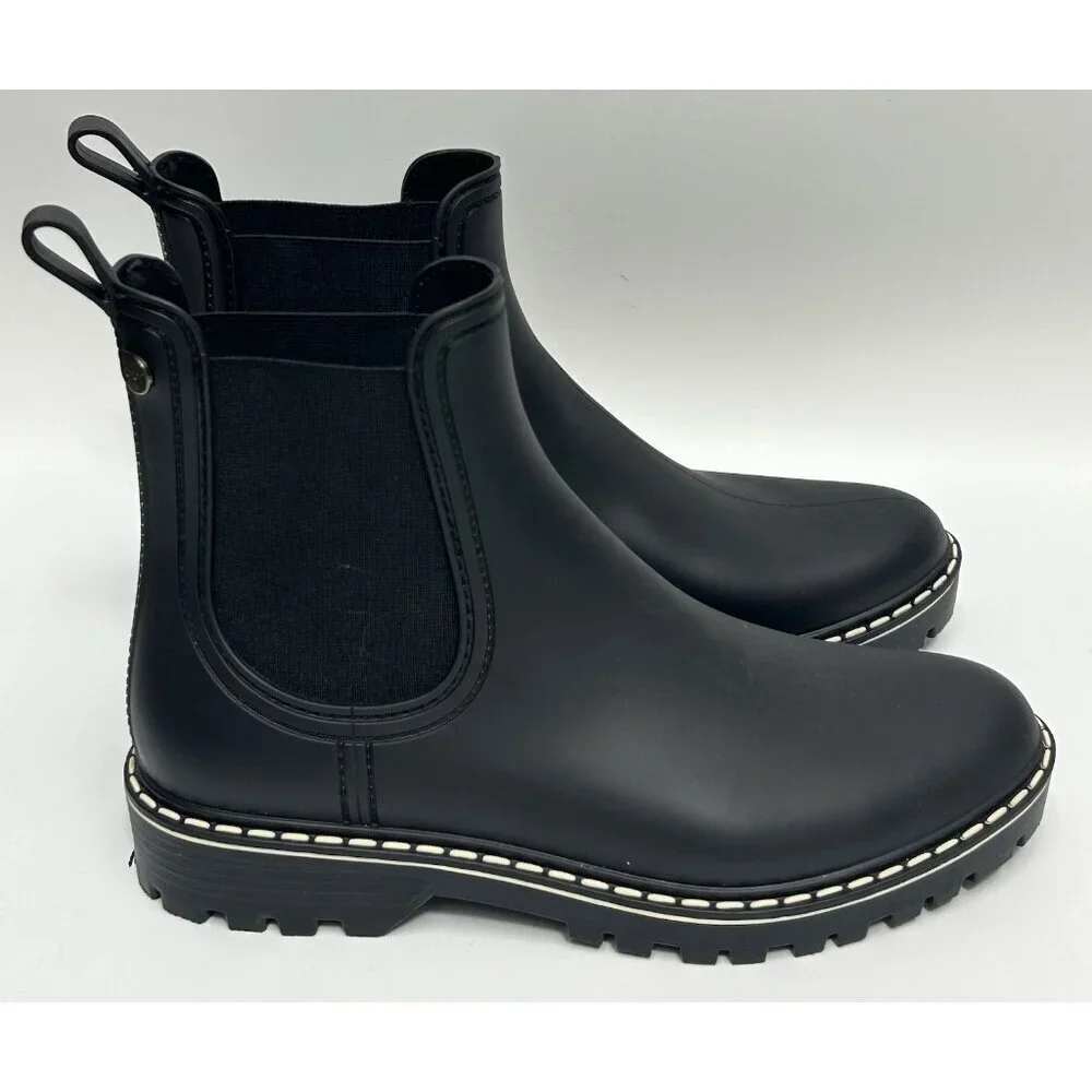 Igor Women's Chelsea Rubber Boots size 7.5 EU38 Black Made In Spain WORN ONCE